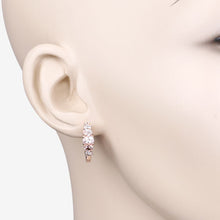 Load image into Gallery viewer, 1.32 Carat Genuine Morganite and White Topaz .925 Sterling Silver Earrings