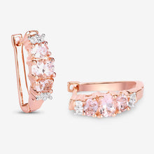 Load image into Gallery viewer, 1.32 Carat Genuine Morganite and White Topaz .925 Sterling Silver Earrings