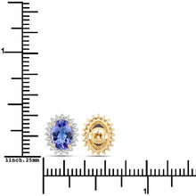 Load image into Gallery viewer, 1.71 Carat Genuine Tanzanite and White Diamond 14K Yellow Gold Earrings