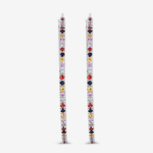 Load image into Gallery viewer, 2.24 Carat Genuine Multi Sapphire .925 Sterling Silver Earrings