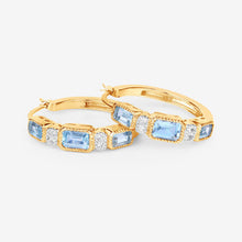 将图片加载到图库查看器,2.66 Carat Genuine Blue Topaz and White Topaz .925 Sterling Silver Earrings