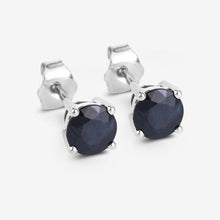 Load image into Gallery viewer, 1.70 Carat Genuine Blue Sapphire 10K White Gold Earrings