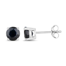 Load image into Gallery viewer, 1.70 Carat Genuine Blue Sapphire 10K White Gold Earrings
