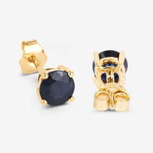 将图片加载到图库查看器,1.70 Carat Genuine Blue Sapphire 10K Yellow Gold Earrings