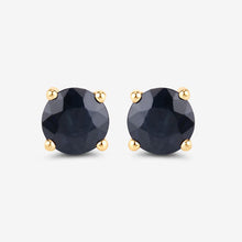 将图片加载到图库查看器,1.70 Carat Genuine Blue Sapphire 10K Yellow Gold Earrings