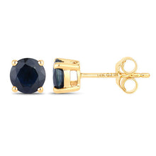 Load image into Gallery viewer, 1.70 Carat Genuine Blue Sapphire 14K Yellow Gold Earrings