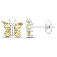 Load image into Gallery viewer, 0.88 Carat Genuine Citrine .925 Sterling Silver Earrings