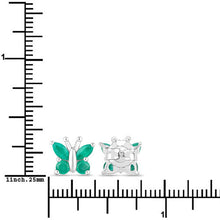 Load image into Gallery viewer, 0.88 Carat Genuine Emerald .925 Sterling Silver Earrings