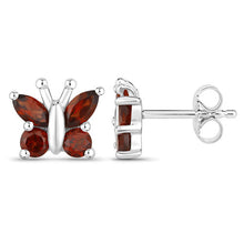 Load image into Gallery viewer, 1.28 Carat Genuine Garnet .925 Sterling Silver Earrings