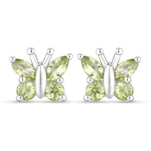 Load image into Gallery viewer, 1.00 Carat Genuine Peridot .925 Sterling Silver Earrings