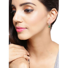 Load image into Gallery viewer, 2.28 Carat Genuine Green Tourmaline and White Diamond 14K White Gold Earrings