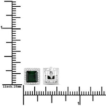 Load image into Gallery viewer, 1.55 Carat Genuine Green Tourmaline and White Diamond 14K White Gold Earrings