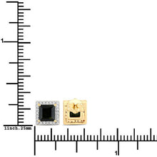 Load image into Gallery viewer, 1.55 Carat Genuine Green Tourmaline and White Diamond 14K Yellow Gold Earrings