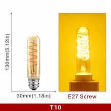 Load image into Gallery viewer, E14 E27 Retro LED Spiral Filament Light Bulb 4W 220V C35 G45 A60 T45 ST64 T185 T225 G80 G95 G125 Vintage Edison Lamp Vintage Filament Light Bulbs Globe Round