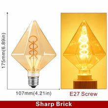 Load image into Gallery viewer, E14 E27 Retro LED Spiral Filament Light Bulb 4W 220V C35 G45 A60 T45 ST64 T185 T225 G80 G95 G125 Vintage Edison Lamp Vintage Filament Light Bulbs Globe Round