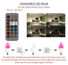将图片加载到图库查看器,E14 LED Bulb Candle Color Indoor Neon Sign Light Bulb RGB Tape With Controller Lighting 220V E12 Dimmable Smart Lamp For Home Smart WiFi Candelabra Light Bulb, C37 Shape RGB+C+W LED Candle Light Bulb, 5W 400LM (2700k-6500k) Candelabra Bulb