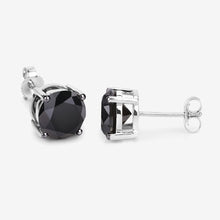 Load image into Gallery viewer, 3.48 Carat Genuine Black Diamond 14K White Gold Earrings