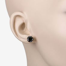 Load image into Gallery viewer, 4.30 Carat Genuine Black Diamond 14K Yellow Gold Earrings