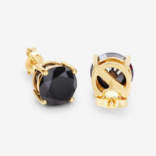 Load image into Gallery viewer, 4.12 Carat Genuine Black Diamond 14K Yellow Gold Earrings