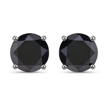 Load image into Gallery viewer, 5.41 Carat Genuine Black Diamond 14K White Gold Earrings