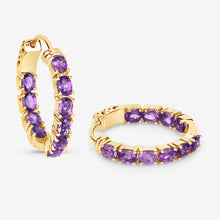 Load image into Gallery viewer, 3.20 Carat Genuine Amethyst .925 Sterling Silver Earrings
