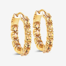 Load image into Gallery viewer, 3.20 Carat Genuine Citrine .925 Sterling Silver Earrings