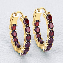 Load image into Gallery viewer, 4.00 Carat Genuine Garnet .925 Sterling Silver Earrings