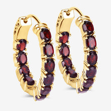 Load image into Gallery viewer, 4.00 Carat Genuine Garnet .925 Sterling Silver Earrings