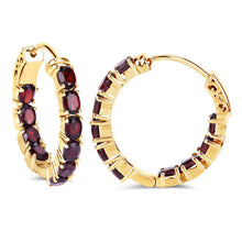 Load image into Gallery viewer, 4.00 Carat Genuine Garnet .925 Sterling Silver Earrings