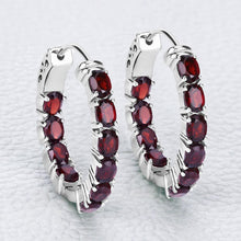 Load image into Gallery viewer, 4.00 Carat Genuine Garnet .925 Sterling Silver Earrings