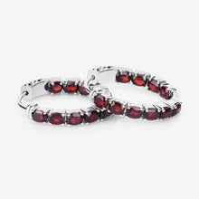 Load image into Gallery viewer, 4.00 Carat Genuine Garnet .925 Sterling Silver Earrings