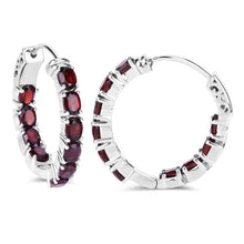 Load image into Gallery viewer, 4.00 Carat Genuine Garnet .925 Sterling Silver Earrings
