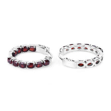 Load image into Gallery viewer, 4.00 Carat Genuine Garnet .925 Sterling Silver Earrings
