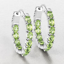 Load image into Gallery viewer, 3.40 Carat Genuine Peridot .925 Sterling Silver Earrings