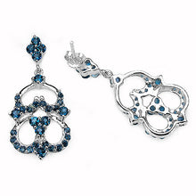 Load image into Gallery viewer, 4.84 Carat Genuine London Blue Topaz .925 Sterling Silver Earrings