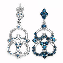 Load image into Gallery viewer, 4.84 Carat Genuine London Blue Topaz .925 Sterling Silver Earrings