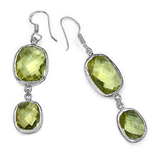 Load image into Gallery viewer, 25.74 Carat Genuine Lemon Quartz .925 Sterling Silver Earrings