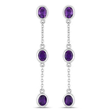Load image into Gallery viewer, 2.04 Carat Genuine Amethyst .925 Sterling Silver Earrings