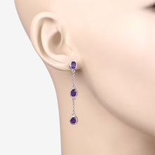 Load image into Gallery viewer, 2.04 Carat Genuine Amethyst .925 Sterling Silver Earrings