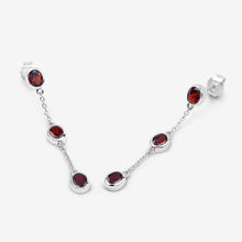 Load image into Gallery viewer, 2.70 Carat Genuine Garnet .925 Sterling Silver Earrings