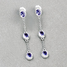 Load image into Gallery viewer, 1.98 Carat Genuine Tanzanite .925 Sterling Silver Earrings