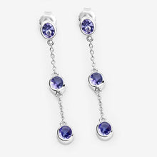 Load image into Gallery viewer, 1.98 Carat Genuine Tanzanite .925 Sterling Silver Earrings