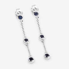 Load image into Gallery viewer, 0.66 Carat Genuine Blue Sapphire .925 Sterling Silver Earrings