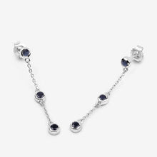 Load image into Gallery viewer, 0.66 Carat Genuine Blue Sapphire .925 Sterling Silver Earrings