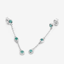 Load image into Gallery viewer, 0.60 Carat Genuine Emerald .925 Sterling Silver Earrings