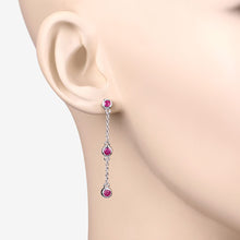 将图片加载到图库查看器,0.78 Carat Genuine Ruby .925 Sterling Silver Earrings