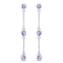 Load image into Gallery viewer, 0.60 Carat Genuine Tanzanite .925 Sterling Silver Earrings