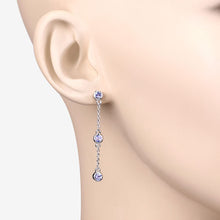 Load image into Gallery viewer, 0.60 Carat Genuine Tanzanite .925 Sterling Silver Earrings
