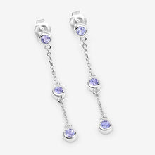 Load image into Gallery viewer, 0.60 Carat Genuine Tanzanite .925 Sterling Silver Earrings