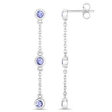 Load image into Gallery viewer, 0.60 Carat Genuine Tanzanite .925 Sterling Silver Earrings